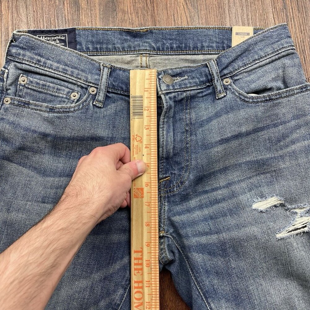 Abercrombie & Fitch Jeans Men's 30W 32L Blue Athletic Slim Fit Stretch 30x32 - Picture 9 of 11